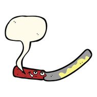 cartoon butter knife with speech bubble N4