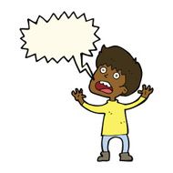 cartoon stressed boy with speech bubble N7