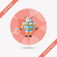 robot concept flat icon with long shadow eps10 N272