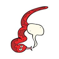 cartoon hissing snake with speech bubble N22