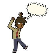 cartoon excited boy with speech bubble N109