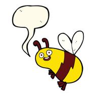 funny cartoon bee with speech bubble N13