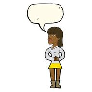 cartoon woman waiting with speech bubble N16