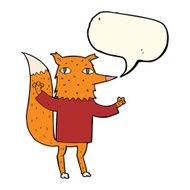 cartoon fox with speech bubble N14