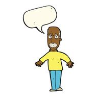 cartoon annoyed old man with speech bubble N47