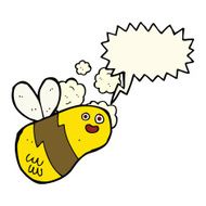 cartoon bee with speech bubble N21