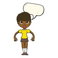 cartoon woman looking annoyed with speech bubble N8