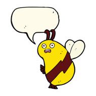 funny cartoon bee with speech bubble N14