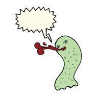 funny cartoon ghost with speech bubble N56