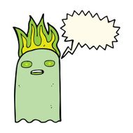 funny cartoon ghost with speech bubble N57