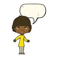 cartoon happy woman with speech bubble N187