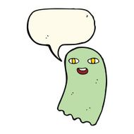 funny cartoon ghost with speech bubble N61