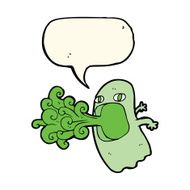 funny cartoon ghost with speech bubble N62
