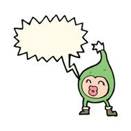 cartoon funny christmas creature with speech bubble N10