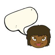 cartoon female face with speech bubble N106