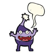 cartoon funny christmas creature with speech bubble N11
