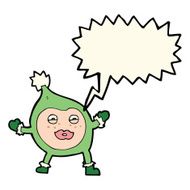 cartoon funny christmas creature with speech bubble N12