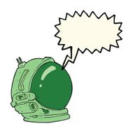 cartoon astronaut helmet with speech bubble N20