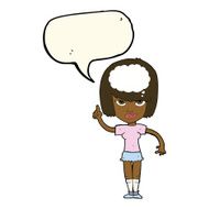 cartoon woman with idea speech bubble N176