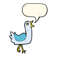 cartoon bird with speech bubble N195
