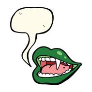 cartoon vampire mouth with speech bubble N21