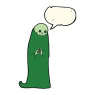 cartoon halloween ghoul with speech bubble N7