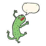 cartoon little monster with speech bubble N21