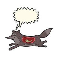 cartoon wolf with mouse in belly speech bubble N4