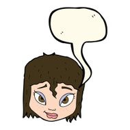 cartoon female face with speech bubble N107
