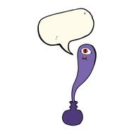 cartoon halloween ghost in bottle with speech bubble N14