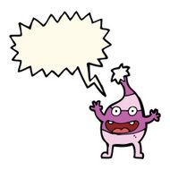 cartoon funny creature with speech bubble N20