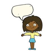 cartoon happy girl with speech bubble N59