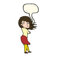 cartoon woman making photo face with speech bubble N8