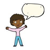cartoon woman waving arms with speech bubble N16