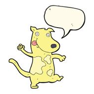 cartoon happy dog with speech bubble N63
