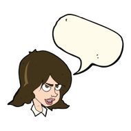 cartoon annoyed woman with speech bubble N129