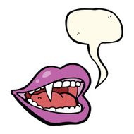 cartoon vampire mouth with speech bubble N22