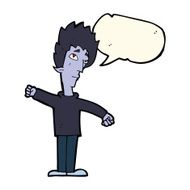 cartoon vampire man with speech bubble N78