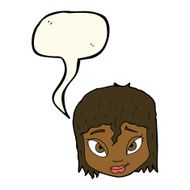 cartoon female face with speech bubble N109