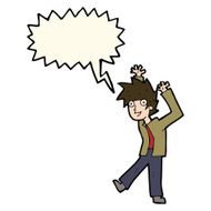 cartoon excited boy with speech bubble N110