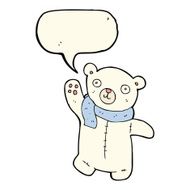 cute cartoon polar teddy bear with speech bubble N7