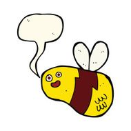 cartoon bee with speech bubble N23