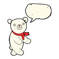 cute cartoon polar teddy bear with speech bubble N8