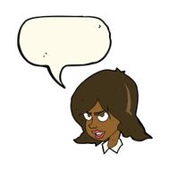 cartoon annoyed woman with speech bubble N131