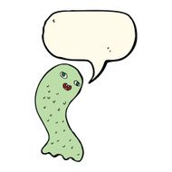 funny cartoon ghost with speech bubble N65