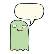 funny cartoon ghost with speech bubble N66