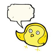cartoon bird with speech bubble N200