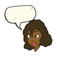 cartoon pretty woman with speech bubble N197