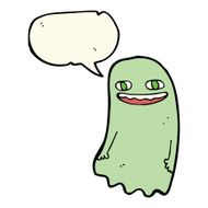 funny cartoon ghost with speech bubble N71