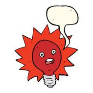 cartoon red lightbulb with speech bubble N8